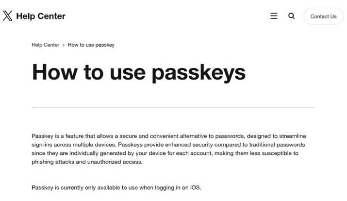 仪陇苹果维修店铺分享iOS用户如何通过通行密钥(Passkey)登录 