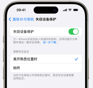 仪陇苹果手机维修分享iOS17'失窃设备保护'功能是什么？ 