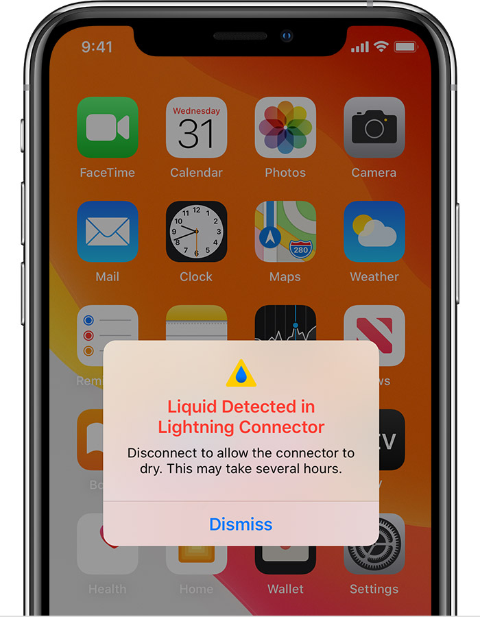 仪陇苹果手机维修分享iPhone 12 在充电时出现 “闪电接口检测到液体”的提示怎么办 